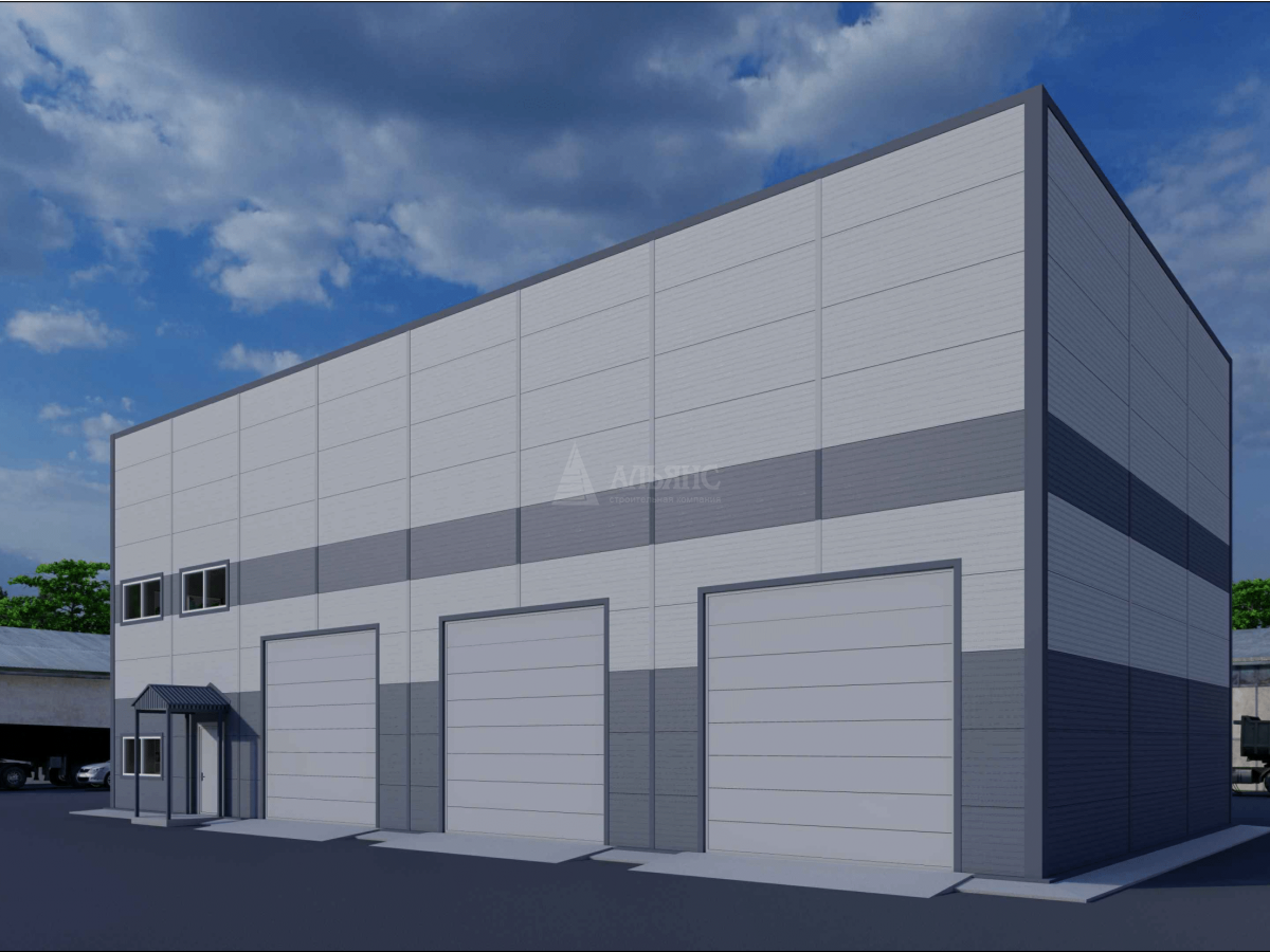 3D визуализация Склад из сэндвич-панелей - фото 2