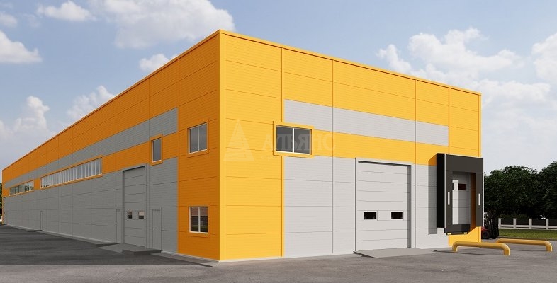3D визуализация Склад из сэндвич панелей - фото 1