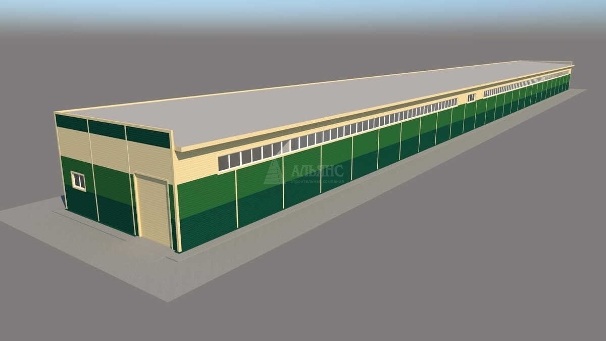 3D визуализация Производственное здание из сэндвич-панелей - фото 16